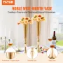 2PCS 56cm/22.05” Tall Wedding Flower Vase, Metal Wedding Trumpet Centerpiece, Gold Floral Stand Display Rack for Tables Wedding 