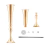 2PCS 56cm/22.05” Tall Wedding Flower Vase, Metal Wedding Trumpet Centerpiece, Gold Floral Stand Display Rack for Tables Wedding 