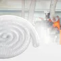 Dust Collection Hose, 2.5" x 20', Thickened PVC Material Puncture-Resistant Flexible Clear Hose with Carbon Steel Wire Coil 4 x 