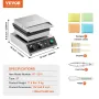 Commercial Waffle Maker, 2PCS Rectangle Waffle Baker Machine, 2000W Non-Stick Stainless Steel Belgian Waffle Iron with Temp and 