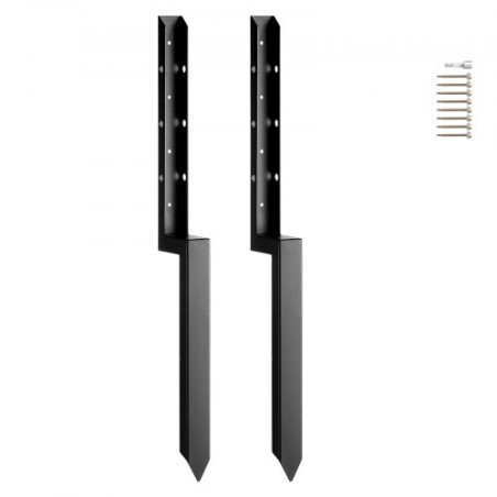 Hegn efter ankerreparationssæt, 2 pakke indre diameter 2 x2 inches Heavy Duty Steel Hence Post Support Stakes, Anchor Ground