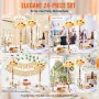 24PCS 50cm/19.7” Tall Wedding Flower Vase, Metal Wedding Centerpiece, Gold Floral Arrangement Stand Display Rack for Tables Wedd