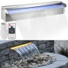 Rustfrit stål Vandfald Pool Fountain 17,7 x 4,5 x 3,1 tommer rektangulær pool springvand med LED Strip Light konstrueret