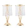 20PCS 43cm/16.9” Tall Crystal Wedding Flower Stand, Metal Wedding Centerpiece Vase, Gold Flower Holders Floral Display Rack for 