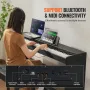 Weighted Digital Piano, 88 Key Fully Weighted Keys, Electric Piano Dual Keyboard & Speakers Simple Cabinet Bracket with Headphon
