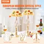 12PCS 49cm/19.3” Tall Crystal Wedding Flower Stand, Metal Wedding Centerpiece Vase, Gold Flower Holders Floral Display Rack for 