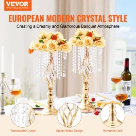 12stk 49 cm/19.3â €  Tall Crystal Wedding Stand Stand Vase til festindretning