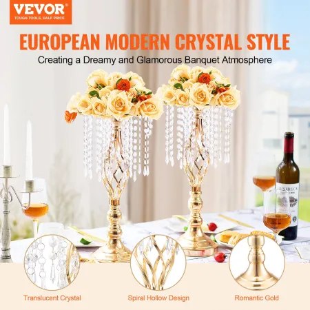 12stk 49 cm/19.3â €  Tall Crystal Wedding Stand Stand Vase til