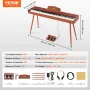 Weighted Digital Piano, 88 Key Fully Weighted Keys, Electric Piano Dual Keyboard & Speakers Four Legged Piano Stand with Headpho