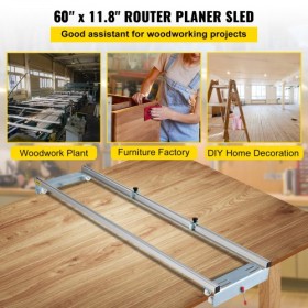 Router Sled, 60 inches / 152.4cm Width, Slab Guide Jig for Woodworking with Locking Function, Portable and Easy to Adjust,