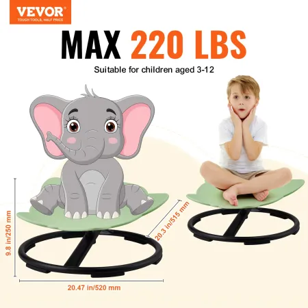 Elephant Kids Spinning Stol 220 lbs Sensorisk drejestol sæde