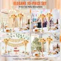 10PCS 43cm/16.9” Tall Wedding Flower Vase, Metal Wedding Trumpet Centerpiece, Gold Floral Stand Display Rack for Tables Wedding 
