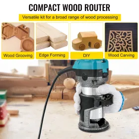 Router Tool, 710W Wood Router, Router for Woodworking with Three Router Collets, Wood Router Tool with Fixed Base, Woodworking