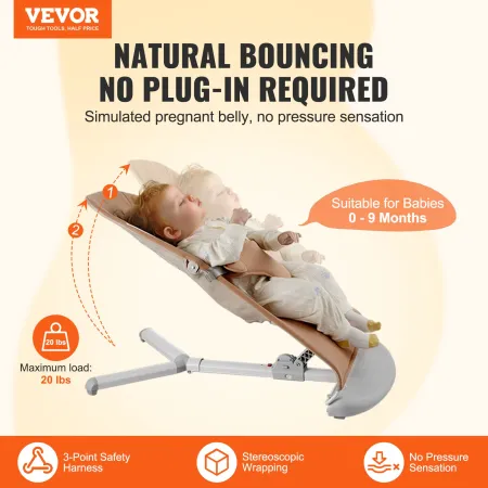 Baby hopper foldning af bouncer sæde stol til babyer med 2