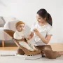 Baby Bouncer, Folding Bouncer Seat for Babies 0-9 Months, Newborn Bouncer Chair with 2 Reclining Angles & 3-Point Harness, Porta