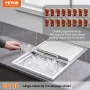 Drop in Ice Chest, 27"L x 18"W x 21"H Stainless Steel Ice Cooler, Commercial Ice Bin with Sliding Cover, 40.9 qt Outdoor Kitchen