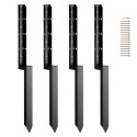 Hegn efter ankerreparationssæt, 4 pakke indre diameter 2 x2 inches Heavy Duty Steel Hence Post Support Stakes, Anchor Ground