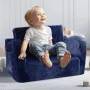 Kids Couch, 2-in-1 Toddler Chairs Comfy, Toddler Couch Sofa Bed Fold Out, Convertible Sofa to Lounger, Kids Chair Seat Playroom 