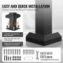 Handrails for Outdoor Steps, 1-2 Step Stair Hand Rail Kit, Transitional Carbon Steel Railings with Installation Kit, Stair Rails