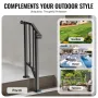 Handrails for Outdoor Steps, 1-2 Step Stair Hand Rail Kit, Transitional Carbon Steel Railings with Installation Kit, Stair Rails