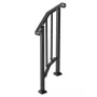 Handrails for Outdoor Steps, 1-2 Step Stair Hand Rail Kit, Transitional Carbon Steel Railings with Installation Kit, Stair Rails