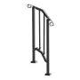 Handrails for Outdoor Steps, 1-2 Step Stair Hand Rail Kit, Transitional Carbon Steel Railings with Installation Kit, Stair Rails