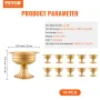 10PCS 16cm/6.3” Tall Wedding Flower Vase, Metal Wedding Centerpiece, Gold Floral Arrangement Stand Display Rack for Tables Weddi