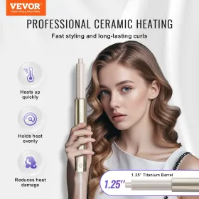 8 I 1 Curling Iron Set 1,25-tommer keramisk hår Curling Wand Alle hårtyper