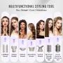 8 in 1 Curling Iron, Ceramic 1.25-Inch Curling Wand Set with 2 Barrels, 2 Brushes, 4 Nozzles for Dry/Straight/Curls/Voluminous, 