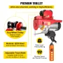 800Kg/1700Lbs Electric Trolley Hoist 1300W Electric Hoist Winch Double 12M/40Ft , Electric Hoist Electric Forklift Steel Pallet 