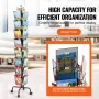 Greeting Cards Display Rack, 32 Pockets Rotating Postcard Brochure Display Stand, 360° Spinning Card Display Rack with Sign Hold