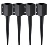 Fence Post Anchor Ground Spike, 4 Pack 24 x 4 x 4 Inches Outer Diameter (Inner Diameter 3.5 x3.5 Inches), Metal Black Powder