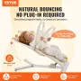 Baby Bouncer, Folding Bouncer Seat for Babies 0-9 Months, Newborn Bouncer Chair with 2 Reclining Angles & Rotatable Toy Bar, Por