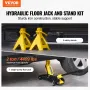 Low Profile Floor Jack 2 Ton (4400 lbs), Heavy Duty Iron Hydraulic Racing Floor Jack, Hydraulic Car Jack with Jack Stands, Singl
