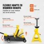 Low Profile Floor Jack 2 Ton (4400 lbs), Heavy Duty Iron Hydraulic Racing Floor Jack, Hydraulic Car Jack with Jack Stands, Singl