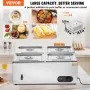 4-Pan Commercial Food Warmer, 4 x 8QT Electric Steam Table, 1500W Professional Countertop Stainless Steel Buffet Bain Marie with