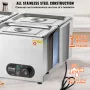 4-Pan Commercial Food Warmer, 4 x 8QT Electric Steam Table, 1500W Professional Countertop Stainless Steel Buffet Bain Marie with