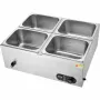 4-Pan Commercial Food Warmer, 4 x 8QT Electric Steam Table, 1500W Professional Countertop Stainless Steel Buffet Bain Marie with