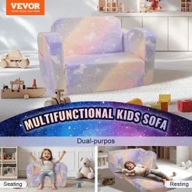 Foldbar baby stol 2-i-1 baby lounger sofa glød i mørke børn sofa