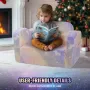 Kids Couch, 2-in-1 Toddler Chairs Comfy, Toddler Couch Sofa Bed Fold Out, Convertible Sofa to Lounger, Kids Chair Seat Playroom 