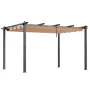 10'x13' Outdoor Retractable Pergola with Canopy, Aluminum Pergola with Retractable Canopy, Modern Pergola with Sun Shade Canopy 