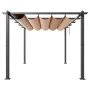 10'x13' Outdoor Retractable Pergola with Canopy, Aluminum Pergola with Retractable Canopy, Modern Pergola with Sun Shade Canopy 