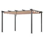 10'x13' udendørs udtrækkelig pergola med solsejl i aluminium