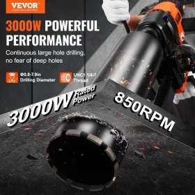 Core Drill Machine 0,8-7,9in Dia 3000W Diamond Core Drill Rig