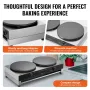Electric Crepe Maker, 16-Inch Double Head Commercial Crepe Machine, 3400W Flat Plate Crepe Griddle, Nonstick Stainless Steel Pan