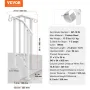 Handrails for Outdoor Steps, 1-2 Step Stair Hand Rail Kit, Transitional Carbon Steel Railings with Installation Kit, Stair Rails