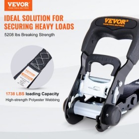 Ratchet Bind Down Straps (4PK), 5208 lb Max Break Strength, inkluderer 4 Premium 1,6 "X 8 'Rachet Tie Downs med polstrede