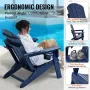 Adirondack Chair Plastic, Set of 2 All-Weather Portable Folding Fire Pit Chair, Outdoor Adirondack Patio Chair with Cup Holder, 