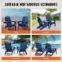 Adirondack Chair Plastic, Set of 2 All-Weather Portable Folding Fire Pit Chair, Outdoor Adirondack Patio Chair with Cup Holder, 