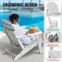 Adirondack Chair Plastic, Set of 2 All-Weather Portable Folding Fire Pit Chair, Outdoor Adirondack Patio Chair with Cup Holder, 